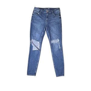 Old Navy Rockstar Super Skinny Jeans High Rise Distressed Medium Wash 10